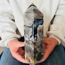 3.63LB Polishing and Restoration of Natural Volcanic Agate Crystal Tower 1650g picture
