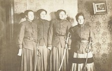 1910s Women Sword Drill Team Military Uniforms RPPC Photo Postcard US ww1 era picture