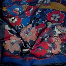 Vintage KENZO authentic Jacquard Scarf Panel Fabric Deadstock 185 x 145cm Defect picture