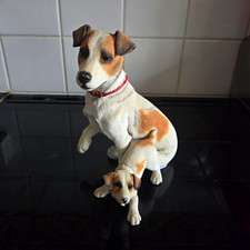 Country Artists Large Jack Russell with Puppy Dog Figurine Vintage 01817 picture