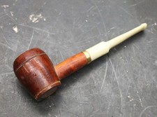 Vintage Buescher's Tobacco Smoking Pipe Hickory Wood Bowl White Acrylic Stem picture