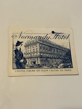 Vintage Normandy Hotel Paris France Brochure Map Street Guide 1930s 1940s picture