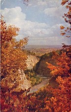 Letchworth State Park NY Autumn Genesee River Gorge Postcard 1950s Kodachrome picture