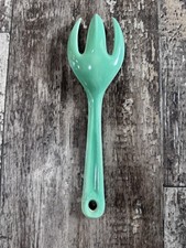 Vintage Fiesta Serving Fork Green Ceramic Kitchen Kraft Homer Laughlin 10” USA picture