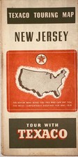 1938 Texaco Road Map of New Jersey with NE sectional picture