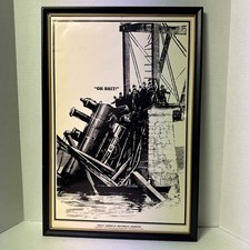 1975 Framed Great American Historical Moments “An Accident “ Oh Sh? “Med. Poster picture