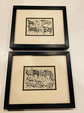 Korhogo Senufo Ivory Coast Vintage Framed Prints 10 x 12”- Set of 2 picture