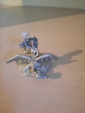 Spoontiques Pewter Female Sorceress Dragon Rider Crystal Ball Figurine picture