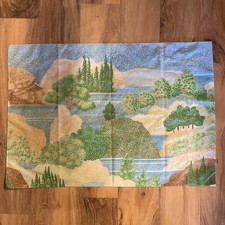 VTG 1970's Marlborough Island Streams Single Pillowcase Mountain Scene Nature picture