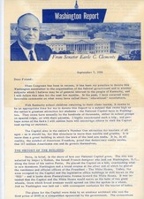 1956 Washington Report Newsletter Senator Earle C. Clements Kentucky US Capitol picture