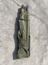 Vintage 1940’s ~ 50s US Army Cot Folding Military Bed Canvas Wood Frame picture