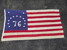 Vintage Annin & Co Defiance 13 Star '76 Bicentennial American Flag Embroidered picture