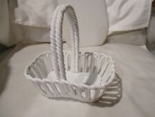NUOVA CAPODIMONTE Vintage White Porcelain & Ceramic Empty Trinket Basket 6