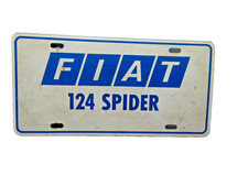 Original vintage Fiat 124 Spider License plate blue and white color 12