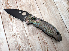 ⚫🟤 Spyderco Manix 2 DLC Custom Metonboss Zirconium Scales, Flytanium 📬 picture