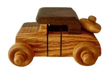 Magnificent Steve Baldwin Handmade Wooden Classic Car Collectible 3.75”L picture