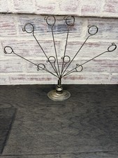 Godinger Vintage Silver Tone Wire Photo Holder 10 Clip Memo Card Display Stand picture