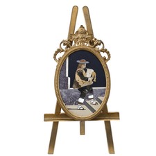 c1880 Antique Pietra Dura Bronze Mounted Double Locket Picture frame on Easel Mi picture