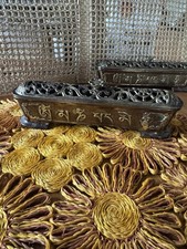 Vintage Solid Brass Japanese Buddhist Incense Burner | picture
