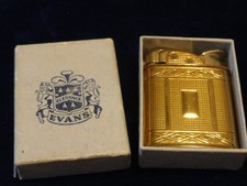 Vintage Evans gold tone cigarette lighter w/box New with tag picture
