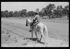 Pie Town New Mexico 1940 Homesteader on Horseback Returning from Town picture