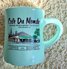 Cafe Du Monde Coffee Mug New Orleans Light Green Cup Beignets French Quarter picture
