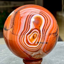 1.24LB Natural red stripe agate sphere Crystal Ball Madagascar mineral picture