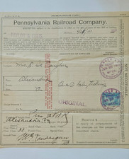 Antique 1901 Pennsylvania Railroad Bill of Lading - Alexandria VA - Revenue Sta picture
