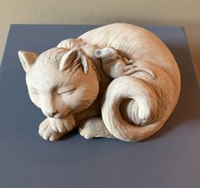 Vintage Carruth Cast Stone Studios Sleeping Cat Mouse Figure Purrfect Pals 2000 picture