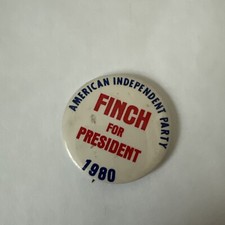 1980 Finch American Independent Party Presidential Campaign Pinback Button picture