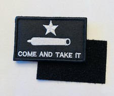 COME AND TAKE IT BLACK TACTICAL MORALE HOOK & LOOP EMBROIDERED  PATCH picture