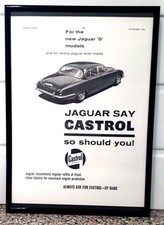 Framed original Classic Car Ad for Castrol & new Jaguar S-Type from 1963 picture