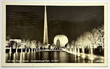 RPPC New York World' Fair Constitutional Mall at Night 1939 Real Photo Postcard picture