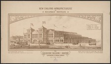 Boston MA 1880s Exhibition Building New England Manufacturers Institute picture