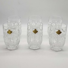Set of 6 Vintage Echt Bleikristall German Cut Led Crystal Glasses w/stickers picture