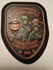 Texas Department of Criminal Justice PVC Halloween Patch w/hook & loop picture