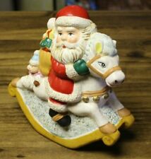 Santa Claus Rocking Horse Bank Ceramic Vintage Christmas picture