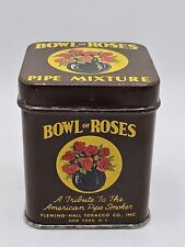 Vintage Bowl Of Roses Pipe Mixture Tin Fleming Hall Tobacco CO. Lot B picture