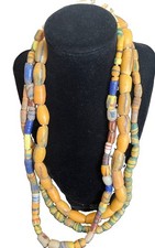 Antique Vintage Assorted Venetian African Mosaic Millefiori Eye Trade Beads Lot picture