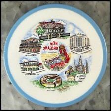 Vintage 1960s New Orleans Souvenir Plate Factory Printing Error Backwards picture