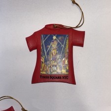Times Square NYC Ornament Resin Red T Shirt New York Manhattan Souvenir 3” picture