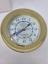 Howard Miller SHIP'S CLOCK, Solid Brass QUARTZ, TIME and TIDE for East Coast picture