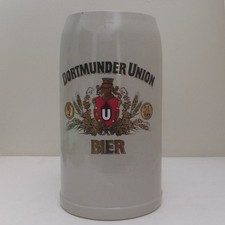 DORTMUNDER UNION BIER very large 3 liter beer stein, W. Germany c.1970—excellent picture