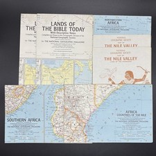 National Geographic Africa Middle East Maps Lot Nile Bible Holy Land Vintage (M) picture