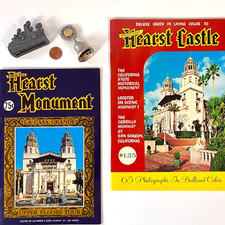 Hearst Castle 4 Pc Vtg Souvenir Lot Guide Upper Floors Bell Business Card Holder picture
