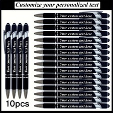 Custom Engraved 10pcs Round Ballpoint Pens - Smooth Writing, Personalized Name E picture