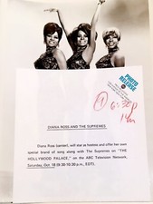 Original ABC Photo Release DIANA ROSS & The SUPREMES 7 x 9 The Hollywood Palace picture