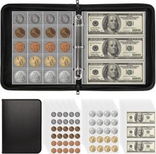 Coin Collection Book Album Holder for Collectors 400 Coin &36 Paper Money Pocket picture