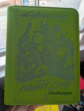 MintKeeper Cyberpunk TCG Night City Green 360 9 Pocket Zip Binder picture