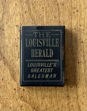 EARLY Louisville Herald Newspaper Matchbox Holder Louisville’s Greatest Salesman picture
